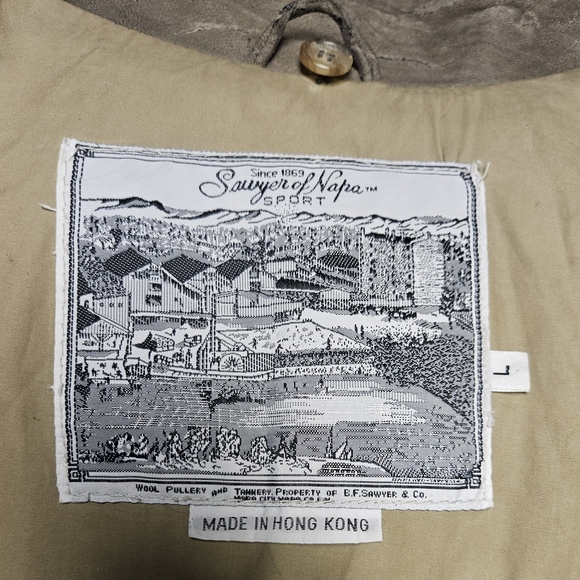 Sawyer Of NAPA Leather Women's Brown/Gray Trench Coat - Picture 3 of 8